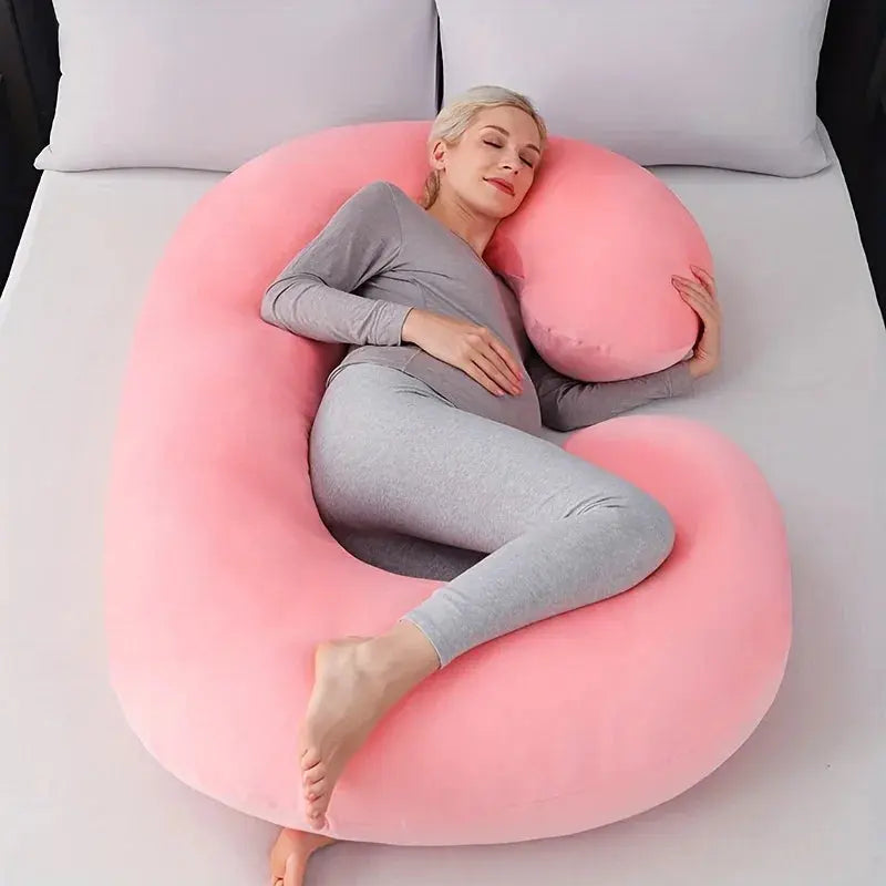 C-Shaped Body Pillow for Sleep and Recovery – Available in Grey, Black, Purple, Blue; Sizes 28x55" and 31x59 — Lifestyle 9