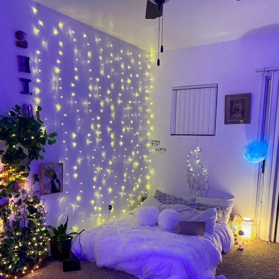 Fairy Curtain Lights — Warm LED Mood Lighting for Bedside — Lifestyle 4