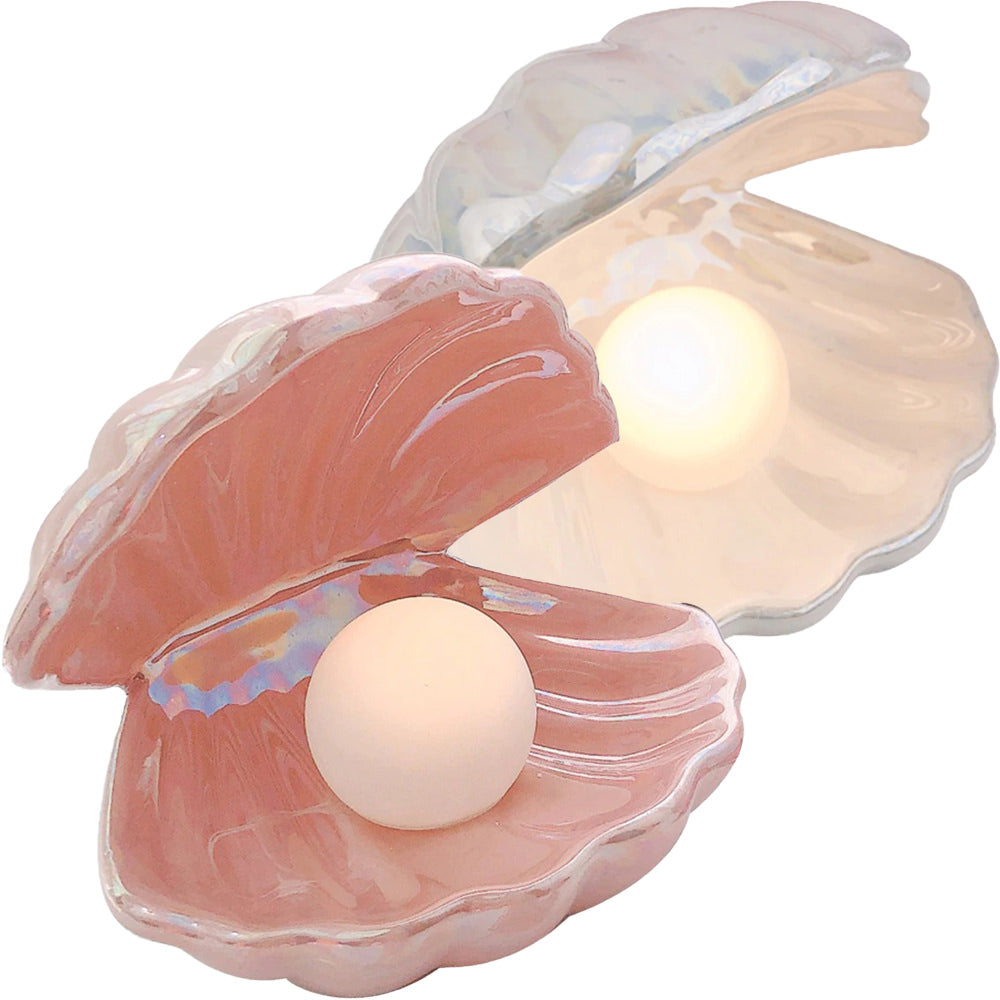 Fairy Shell Pearl Night Lamp — Warm LED Mood Lighting for Bedside — Front view