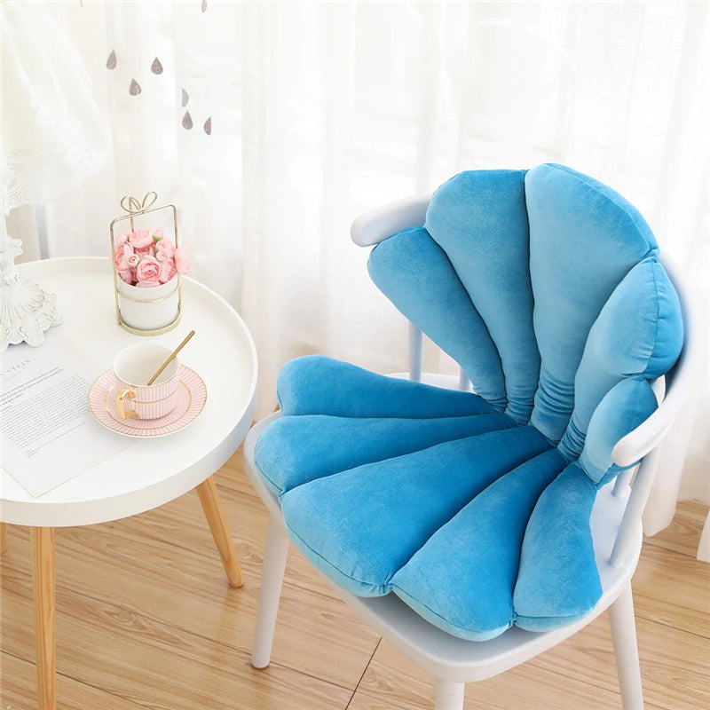 Fairy Shell Chair Cushion — Soft Textured Pillow for Bedroom Layering — Lifestyle 4
