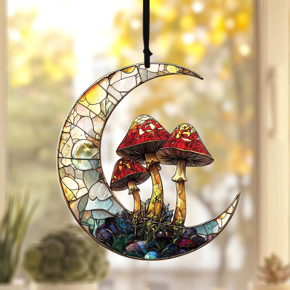 Moon & Mushroom Suncatcher — Considered Home Styling — Lifestyle 2