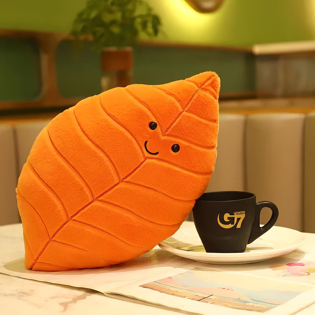 Fall Leaves Plushies — Soft Textured Pillow for Bedroom Layering — Lifestyle 5