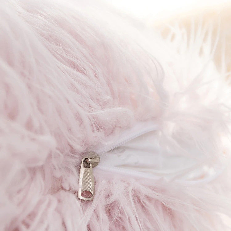 Long Faux Fur Cushion Cover — Dusty Tones for Bedroom & Lounge Styling — Lifestyle 6