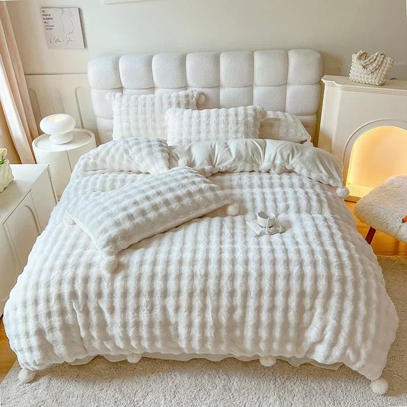 Faux Fur Warm Fluffy Bedding Set — Soft-Touch Cotton Duvet & Pillowcases — Lifestyle 3
