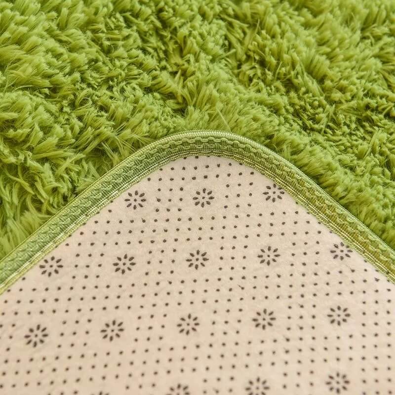 Green Grass Fluffy Carpet — Soft Accent Rug for Bedroom Layering — Lifestyle 2