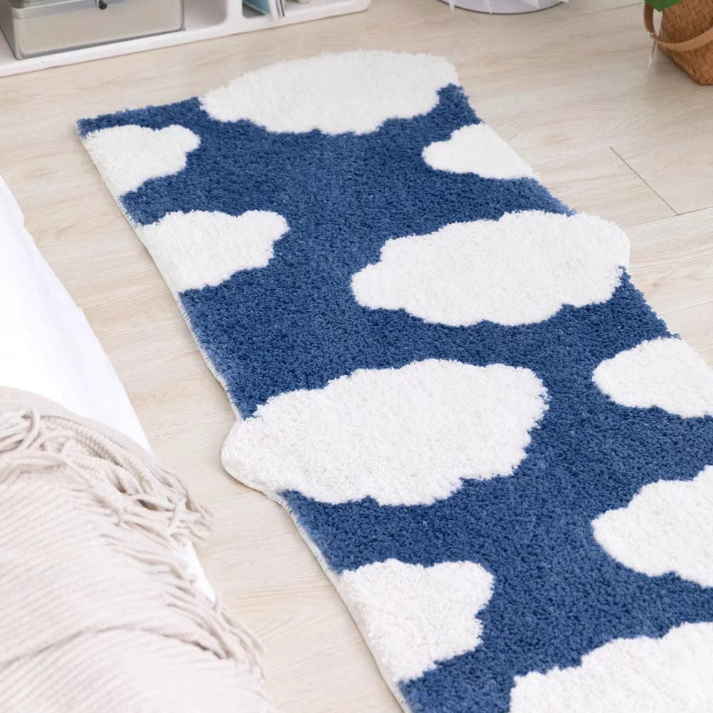 Fluffy Clouds Bedside Rug — Soft Accent Rug for Bedroom Layering — Front view