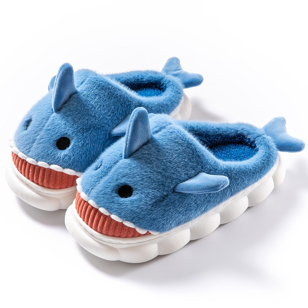 Fluffy Shark Slides — Plush Indoor Slip-On for Home Comfort — Lifestyle 7