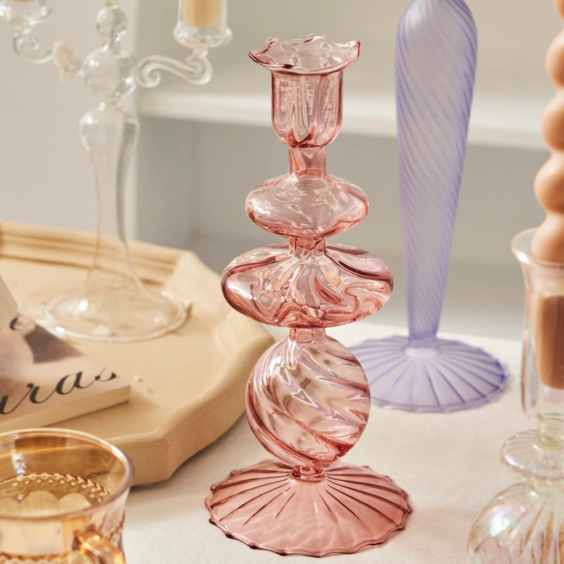 French Vintage Glass Candle Holder — Decorative Vase for Considered Styling — Lifestyle 1