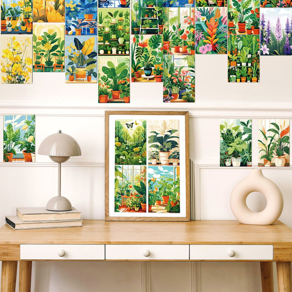 Fresh Green Flowers Wall Collage Cards Kit — Considered Home Styling