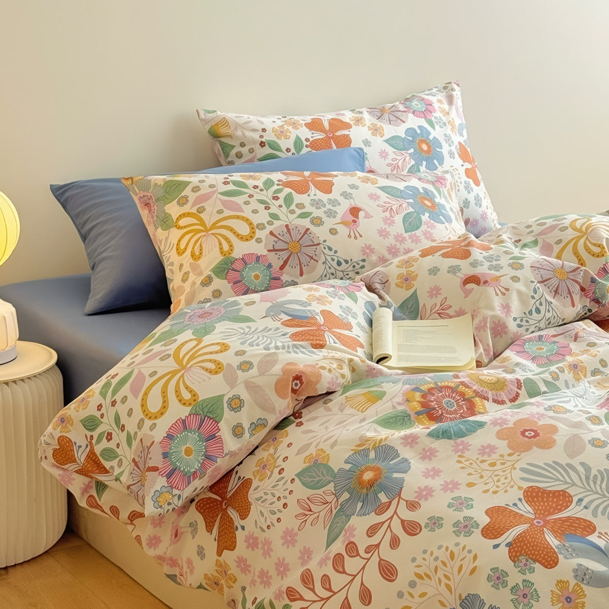 Funky Flowers Bedding Set — Soft-Touch Cotton Duvet & Pillowcases — Lifestyle 1