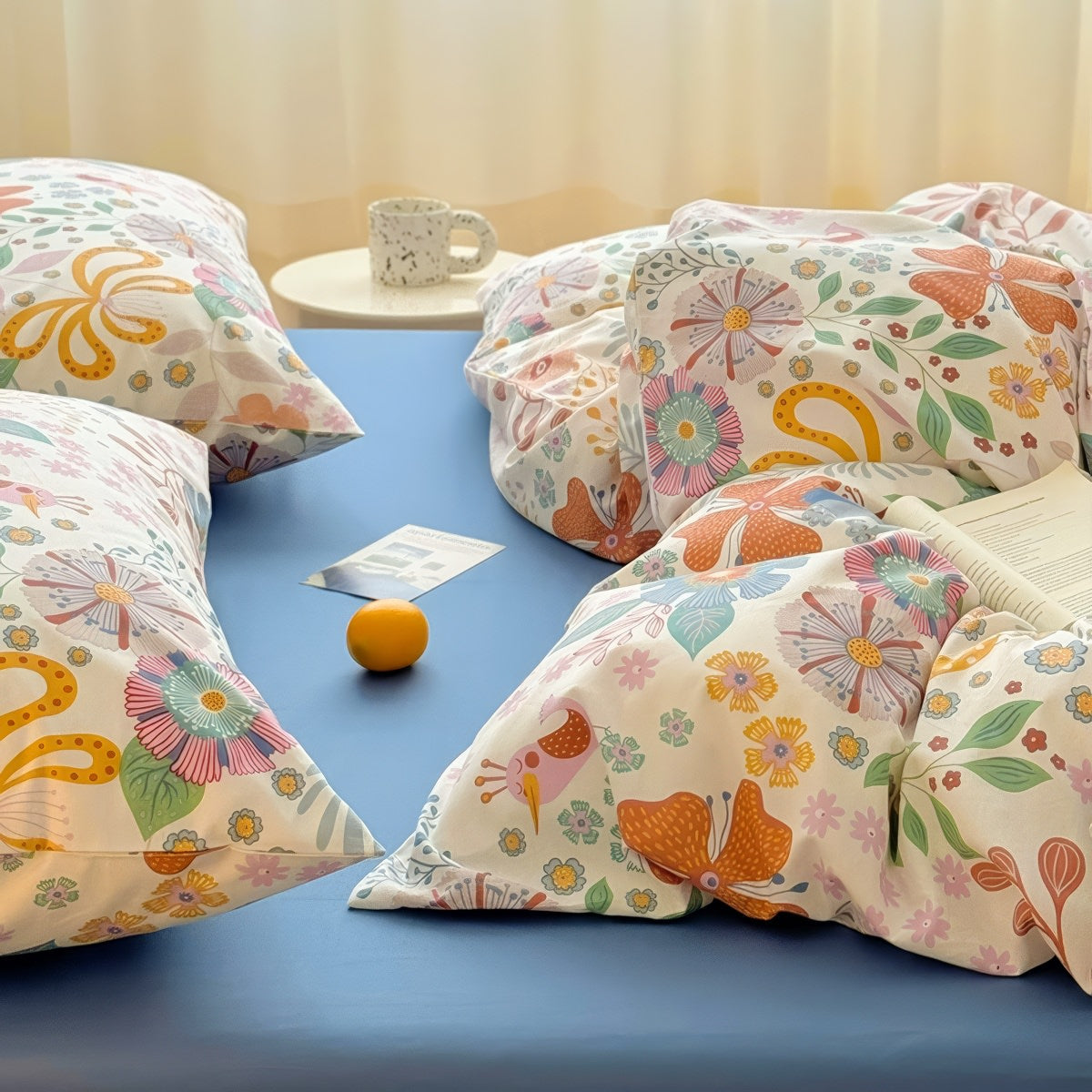 Funky Flowers Bedding Set — Soft-Touch Cotton Duvet & Pillowcases — Lifestyle 2
