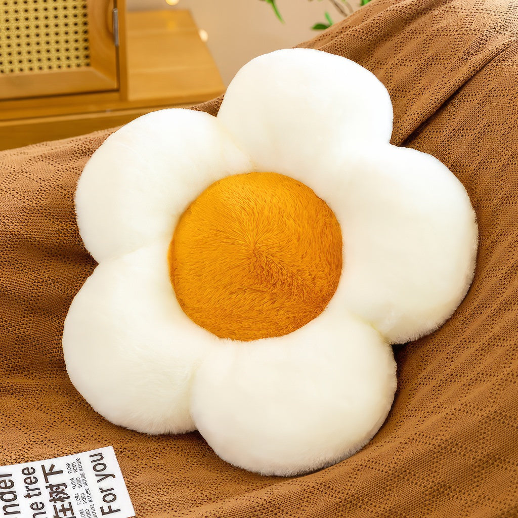 Flower Plush Pillow — Soft Furry Fabric for Bed and Sofa Decor — Lifestyle 8