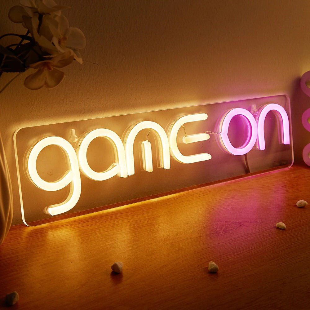 Game On Wall LED Neon Sign — Warm LED Mood Lighting for Bedside — Lifestyle 2