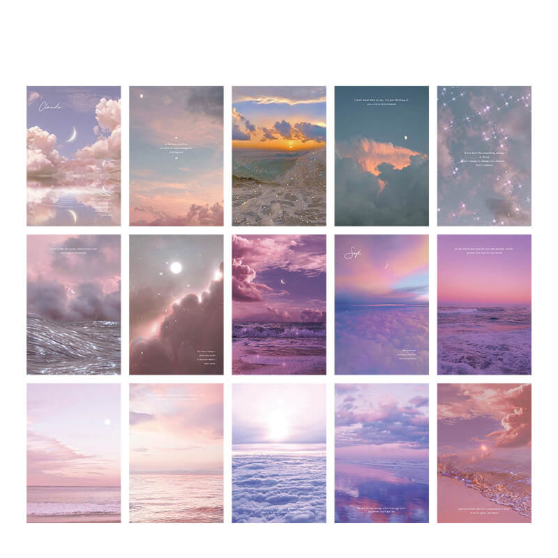 Glitter Clouds Wall Collage Postcards — Considered Home Styling