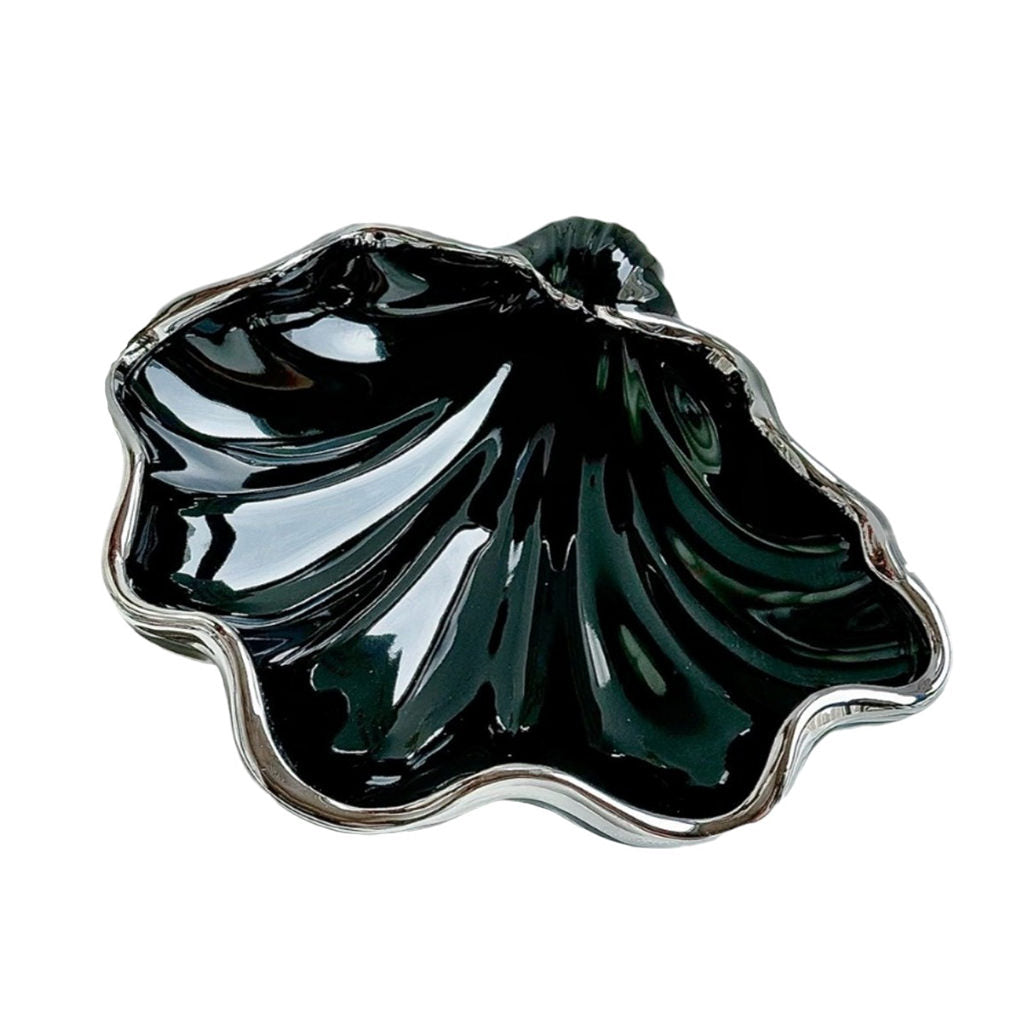 Glossy Seashell Ceramic Jewelry Tray — Considered Home Styling — Front view