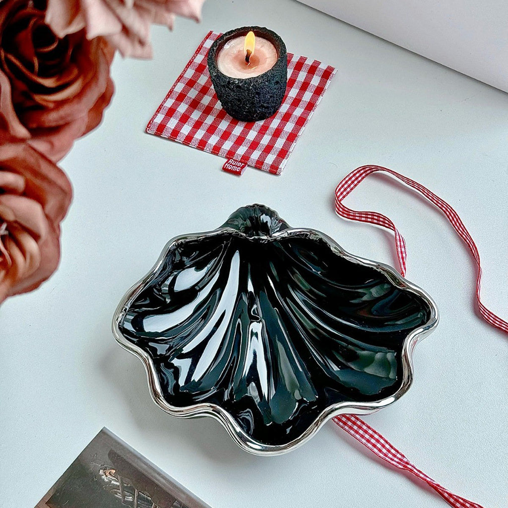 Glossy Seashell Ceramic Jewelry Tray — Considered Home Styling — Lifestyle 3