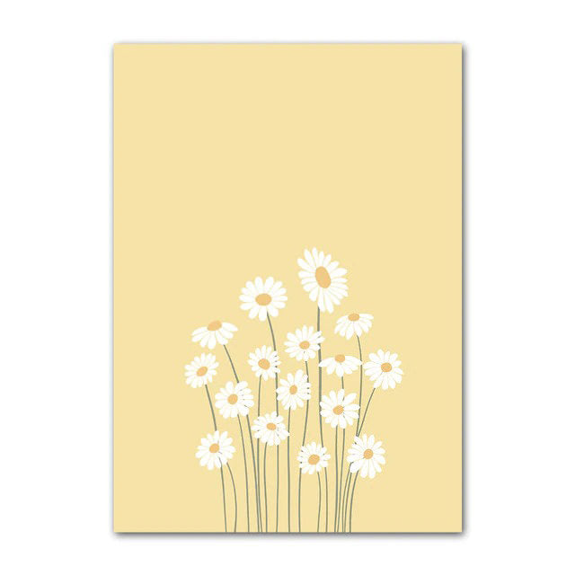 Yellow Pastel Flower Canvas Posters — Considered Home Styling