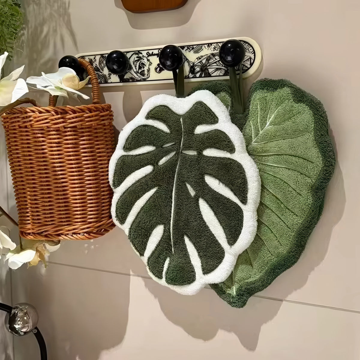 Botanical Leaf Microfiber Hand Towel — Considered Home Styling — Detail