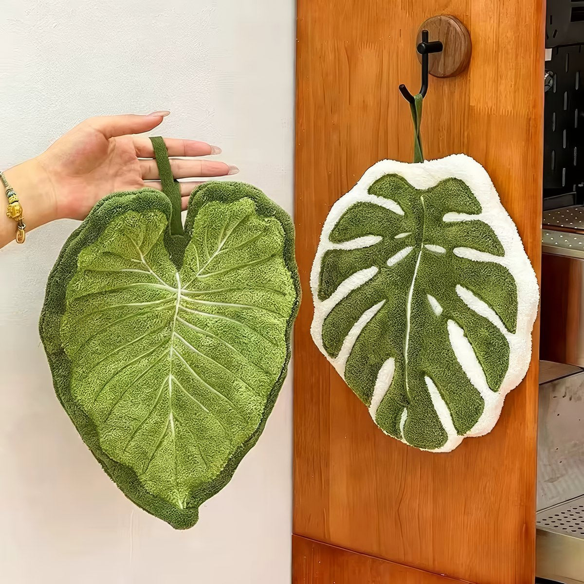 Botanical Leaf Microfiber Hand Towel — Considered Home Styling — Lifestyle 3