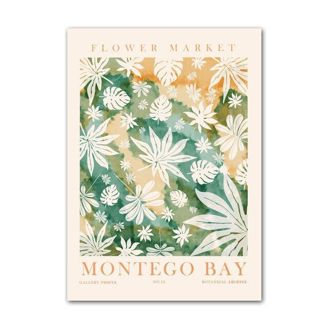 Green Leaves Herbarium Canvas Posters — Considered Home Styling