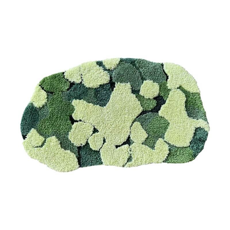 Green Moss Tufted Rug — Soft Accent Rug for Bedroom Layering — Lifestyle 2
