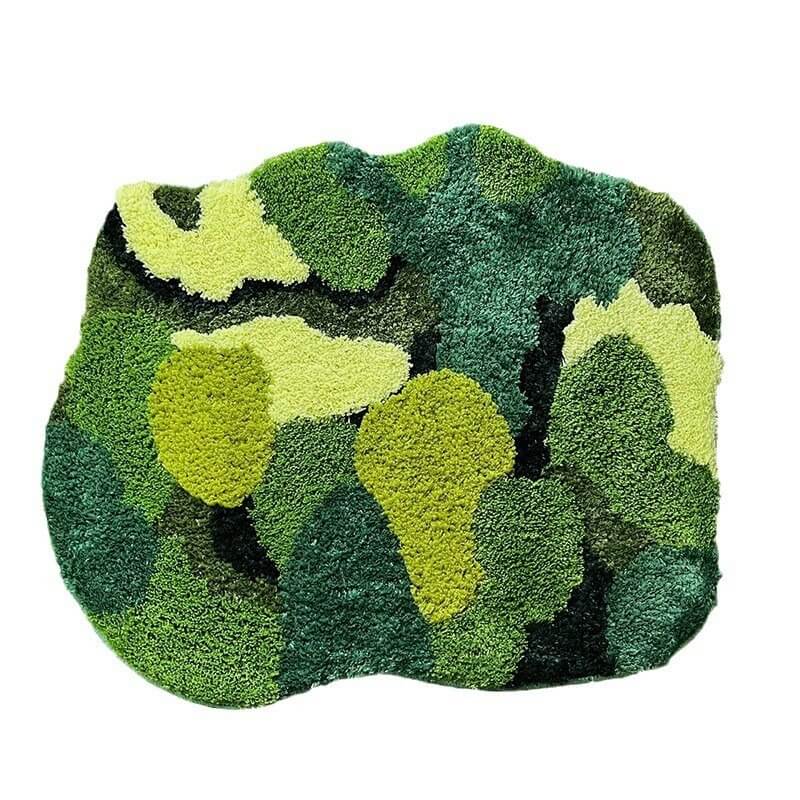Green Moss Tufted Rug — Soft Accent Rug for Bedroom Layering — Lifestyle 3