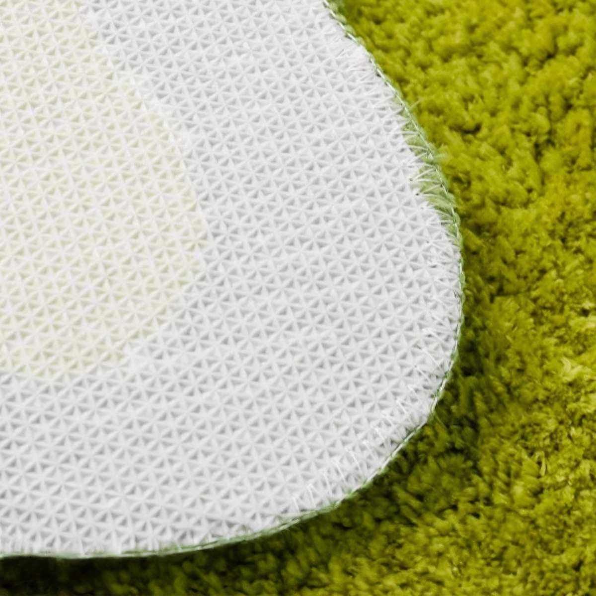 Simple Wavy Green Floor Mat — Soft Accent Rug for Bedroom Layering — Lifestyle 2