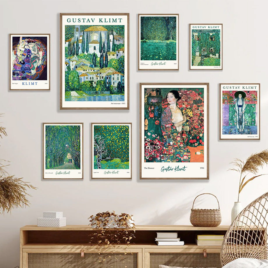Klimt Green Art Hoe Canvas Posters — Considered Home Styling — Detail
