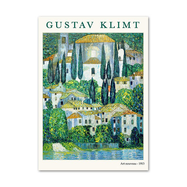 Klimt Green Art Hoe Canvas Posters — Considered Home Styling — Lifestyle 4