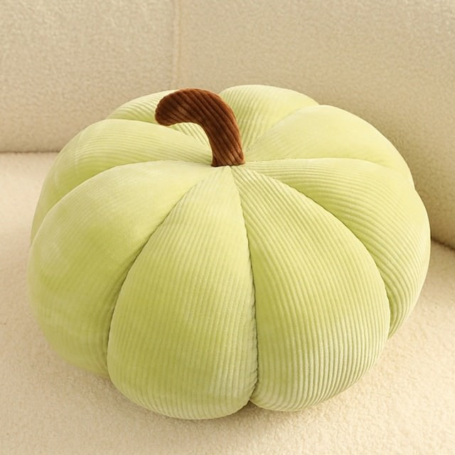 Pumpkin Plush Cushion — Ribbed Form Pillow for Autumn Styling — Lifestyle 4