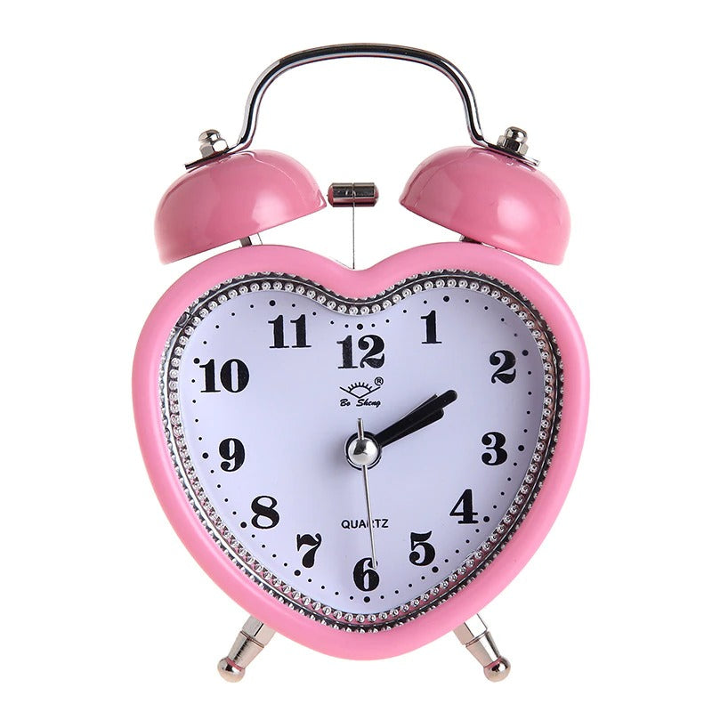 Heart Shape Bell Alarm Clock — Considered Home Styling — Front view