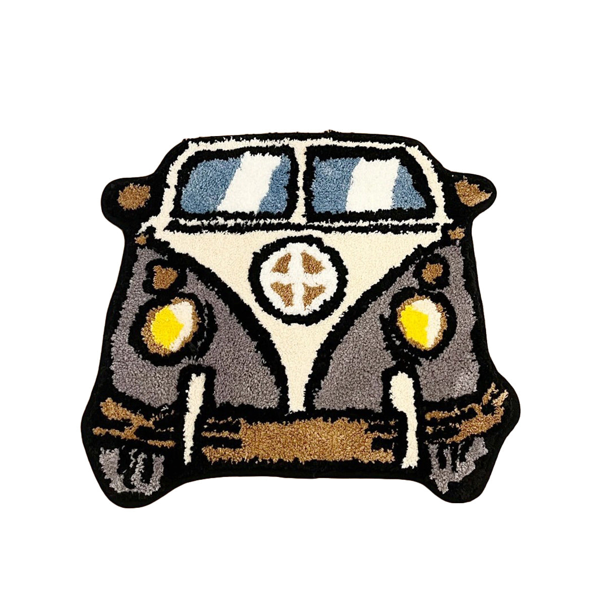 Hippie Bus Accent Tufted Rug — Soft Accent Rug for Bedroom Layering — Front view