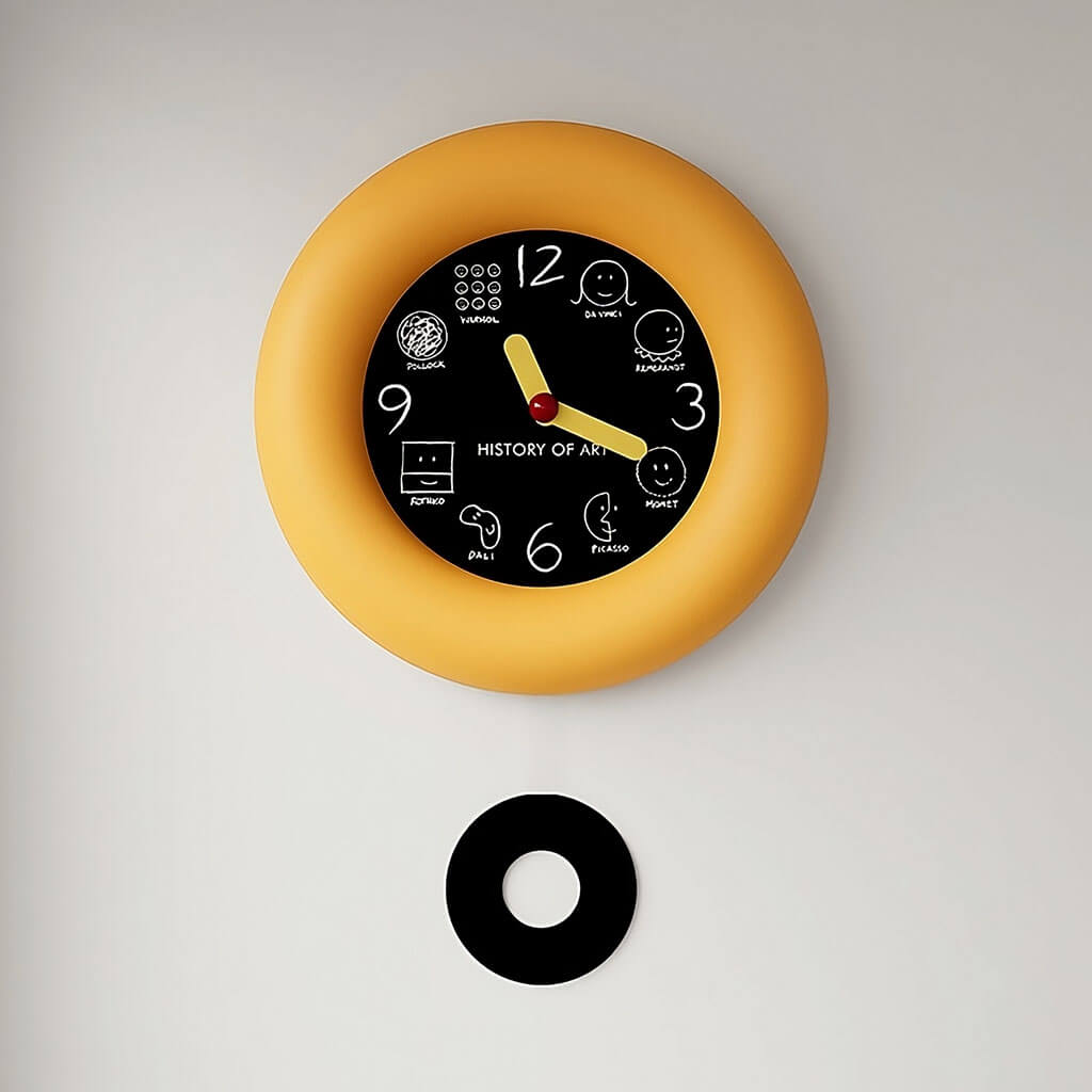 History of Art Minimalist Round Wall Clock — Considered Home Styling — Detail