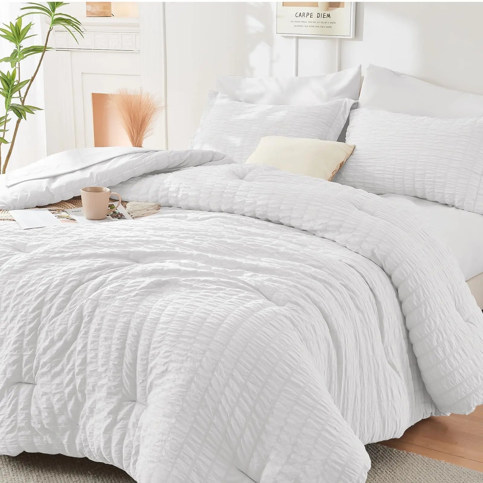 Cooling Microfiber Duvet Cover Set for Comfortable Sleep - Available in White, Gray, Green, Blue; Sizes: Single to King — Lif