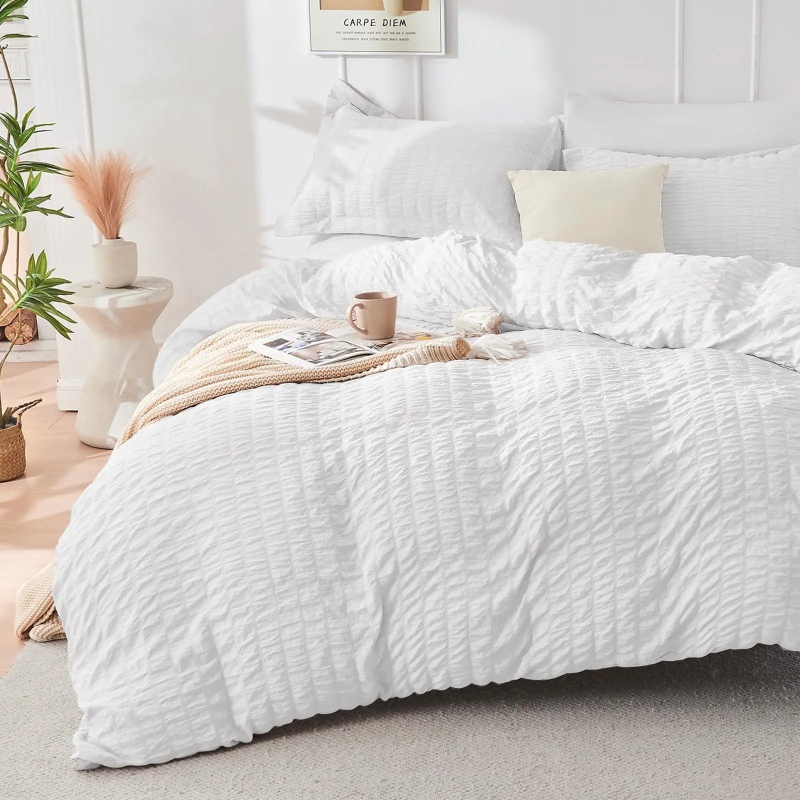 Cooling Microfiber Duvet Cover Set for Comfortable Sleep - Available in White, Gray, Green, Blue; Sizes: Single to King — Lif