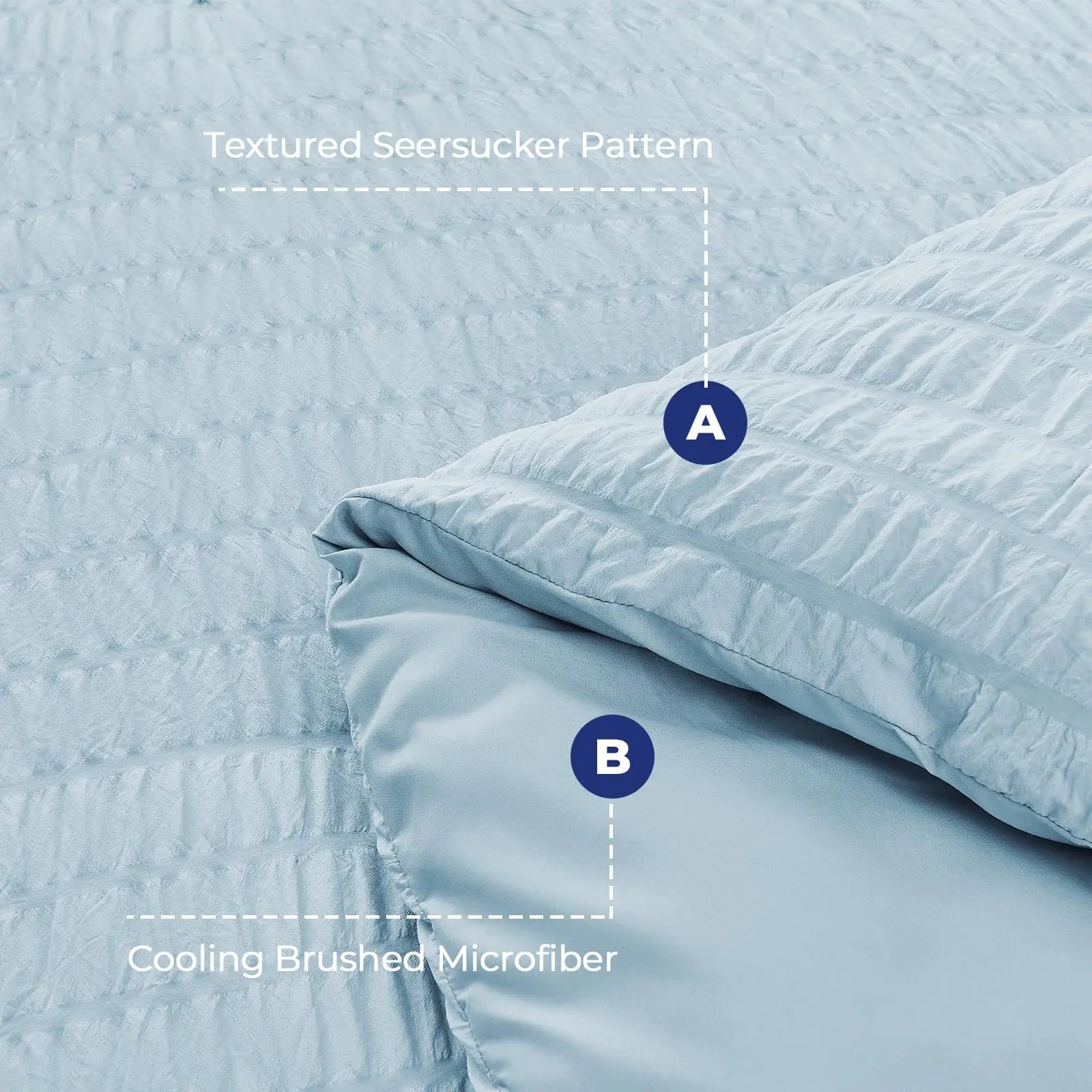 Cooling Microfiber Duvet Cover Set for Comfortable Sleep - Available in White, Gray, Green, Blue; Sizes: Single to King — Lif