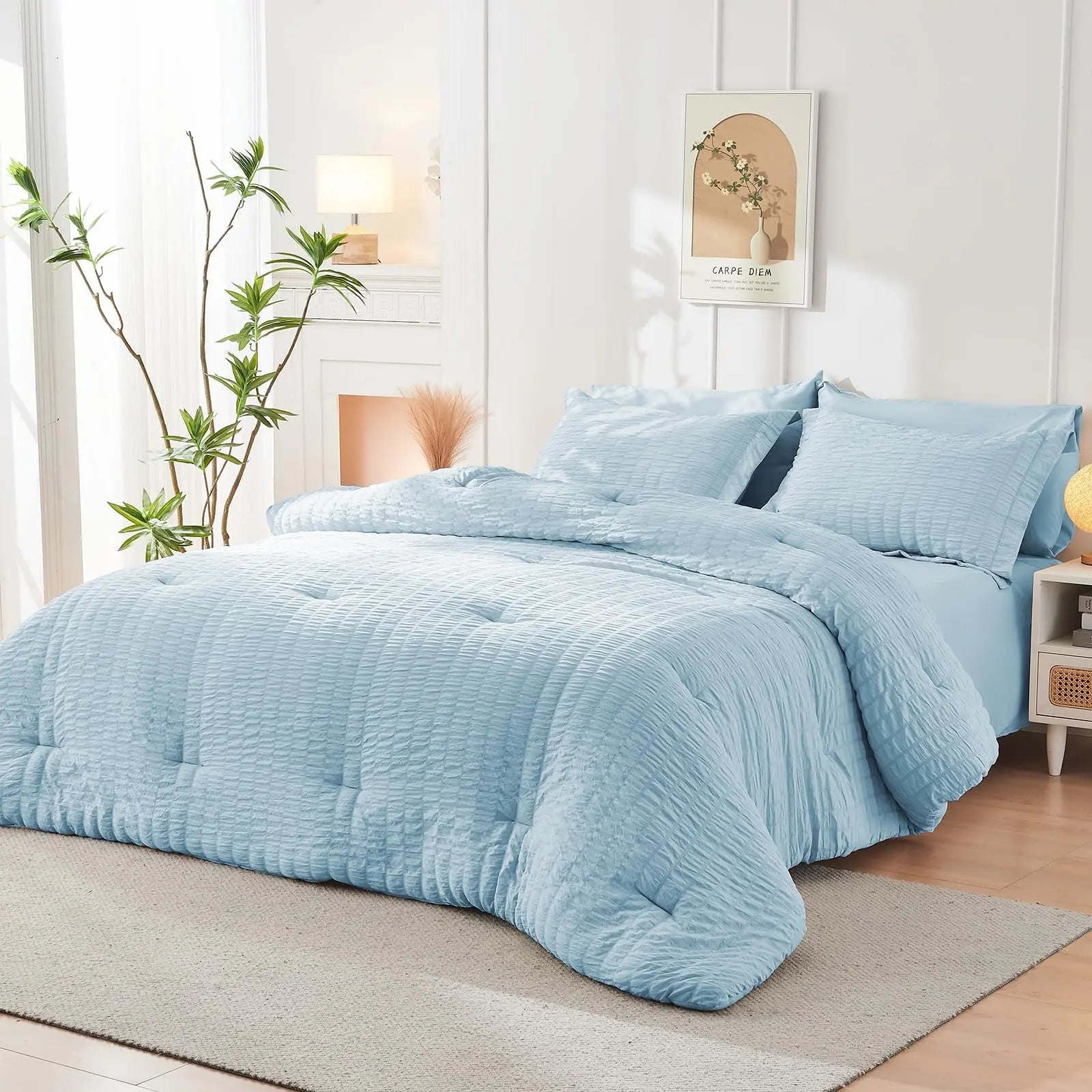 Cooling Microfiber Duvet Cover Set for Comfortable Sleep - Available in White, Gray, Green, Blue; Sizes: Single to King — Lif