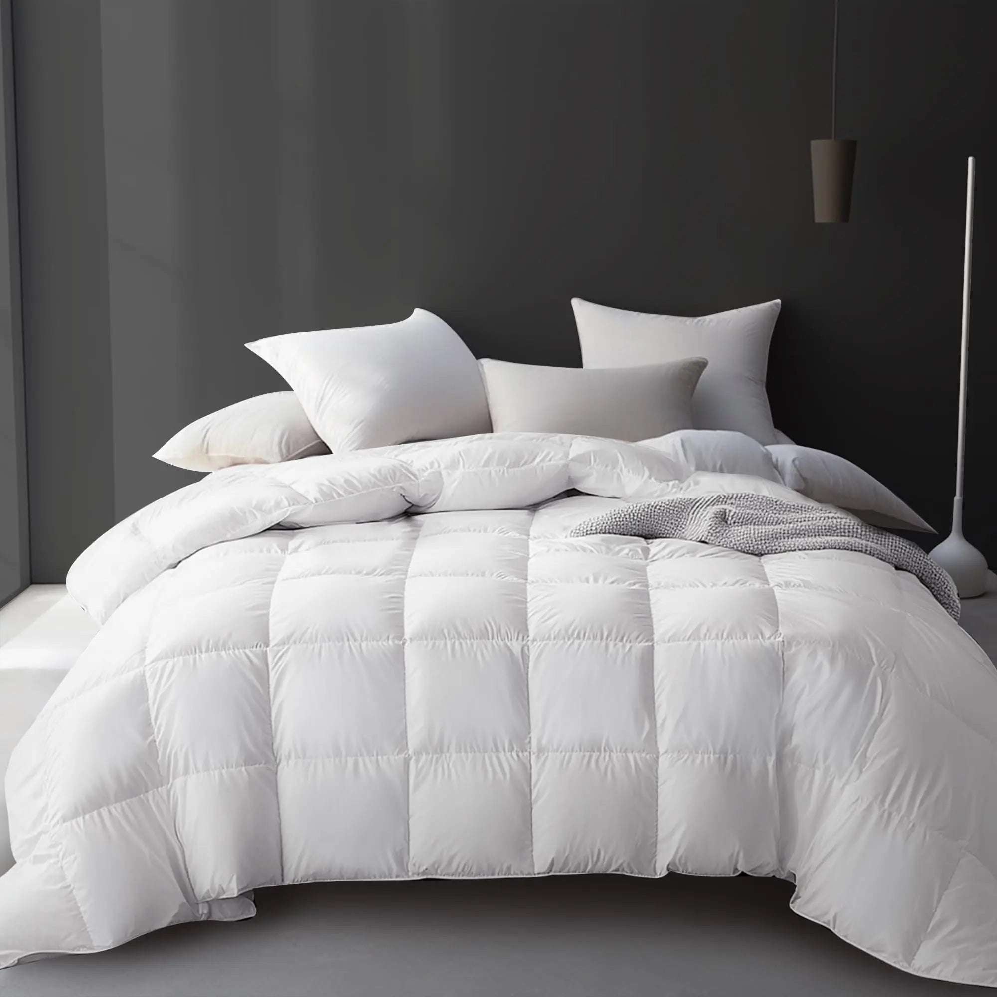 Cooling Goose Down Quilt for Comfortable Sleep - Available in White, Pink, Gray; Multiple Sizes: Single to King — Lifestyle 6