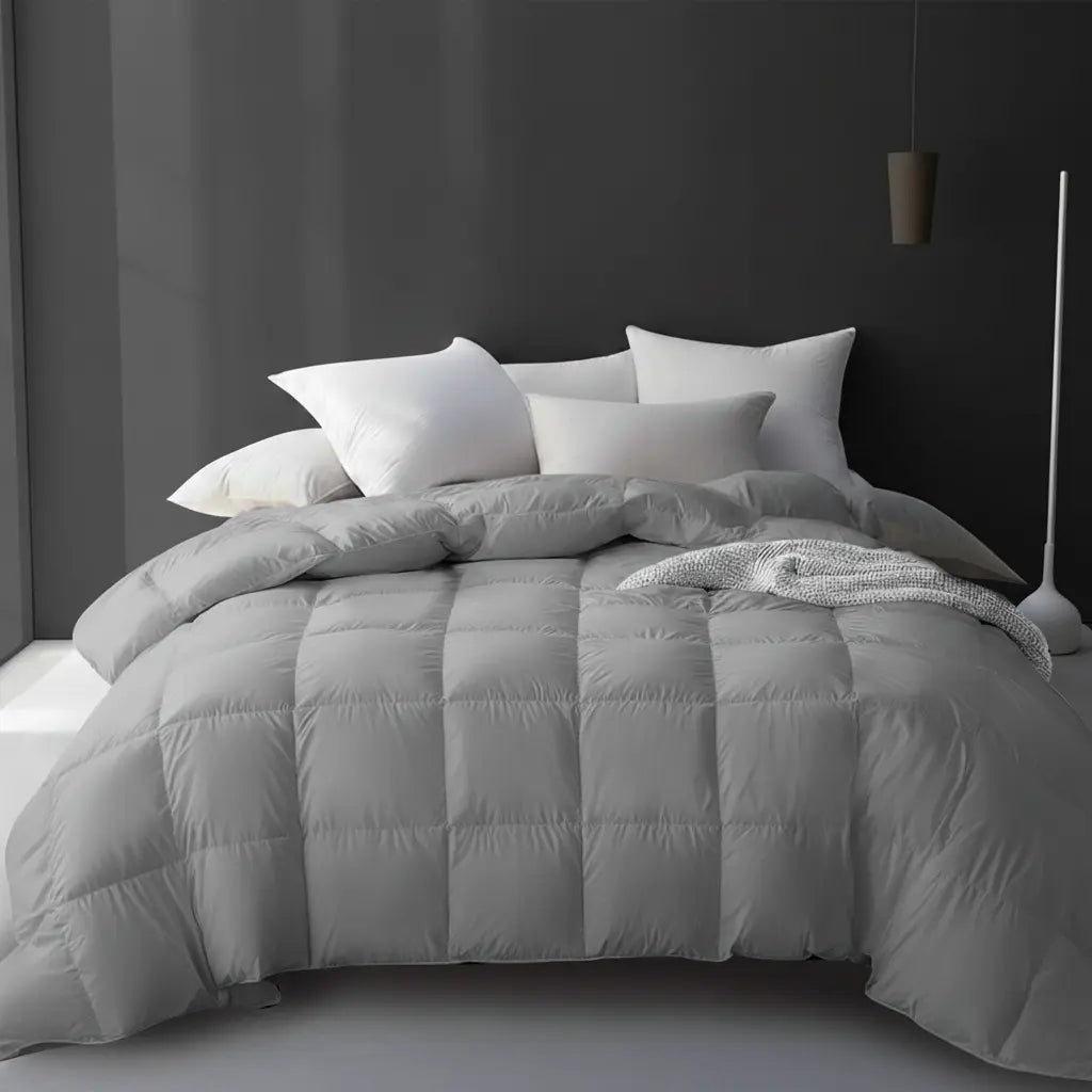 Cooling Goose Down Quilt for Comfortable Sleep - Available in White, Pink, Gray; Multiple Sizes: Single to King — Lifestyle 8