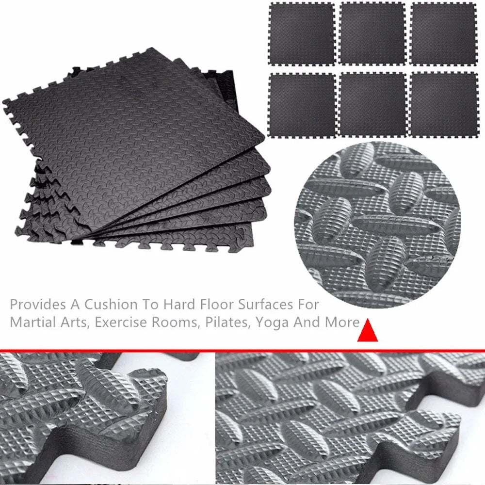 Interlocking Gym Floor Mats - High-Density EVA Foam Tiles for Home Gym, 60cm x 60cm — Lifestyle 6
