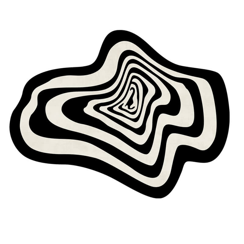 Hypno Blob Accent Rug — Soft Accent Rug for Bedroom Layering — Front view