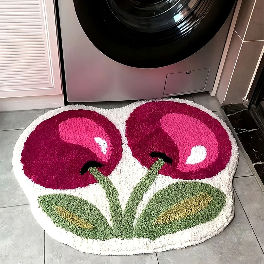 Juicy Cherry Tufted Accent Rug — Soft Accent Rug for Bedroom Layering — Lifestyle 3
