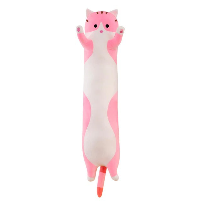 Sausage Cat Plush Toy — Soft Textured Pillow for Bedroom Layering — Lifestyle 7