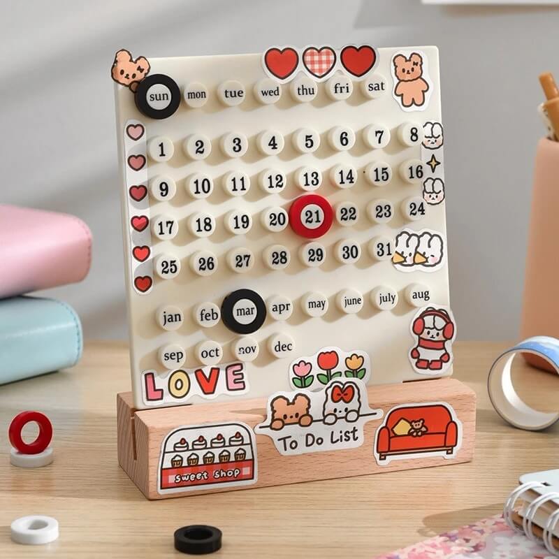 Table Top Calendar — Considered Home Styling — Front view
