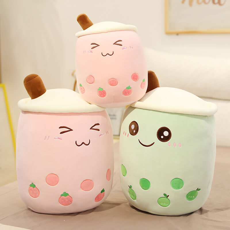 Matcha Bubble Tea Plush Toy — Soft Textured Pillow for Bedroom Layering — Lifestyle 4