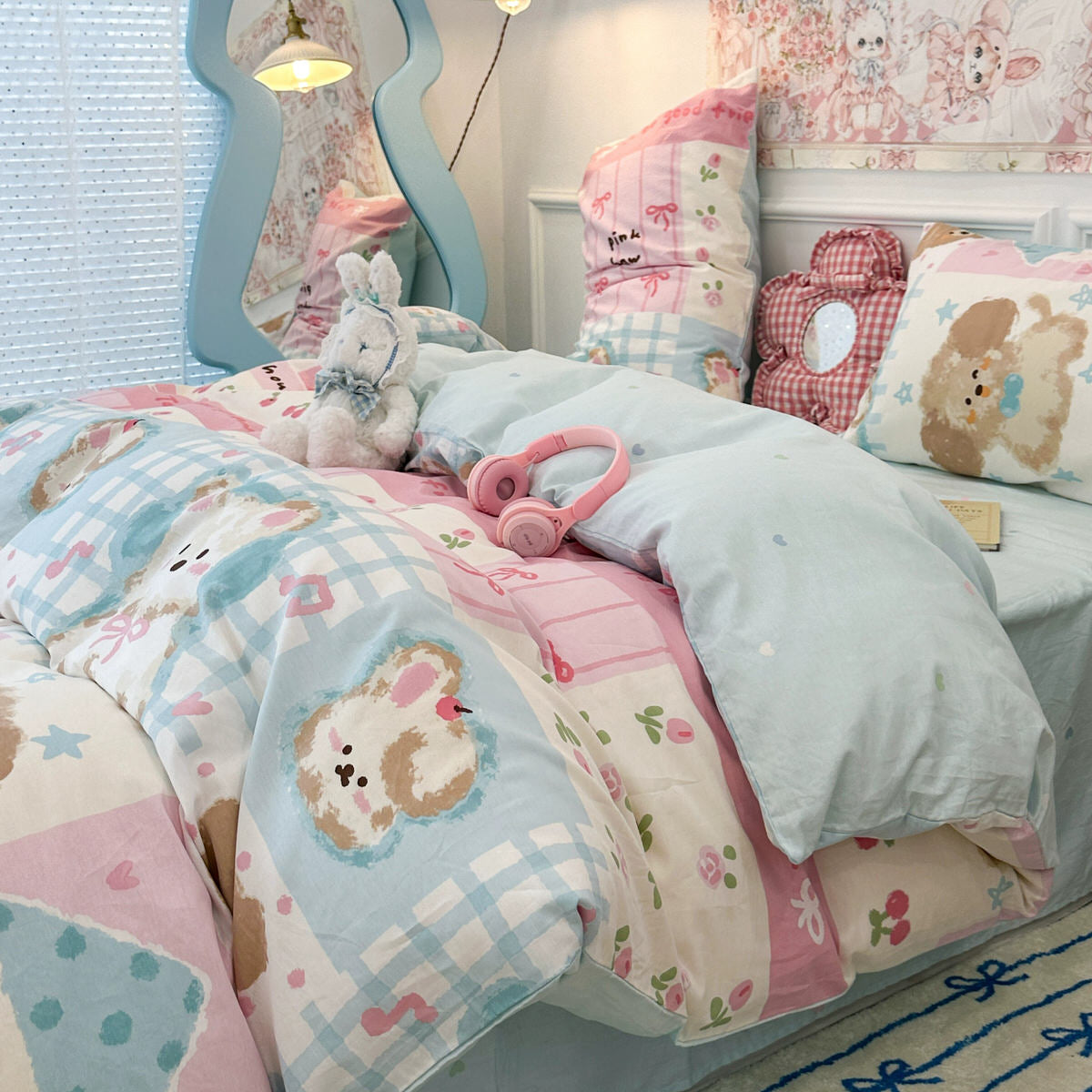 Princess Patchwork Bedding Set — Soft-Touch Cotton Duvet & Pillowcases — Front view