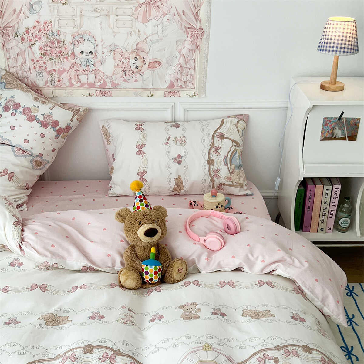 Teddy Tea Party Bedding Set — Soft-Touch Cotton Duvet & Pillowcases — Lifestyle 1