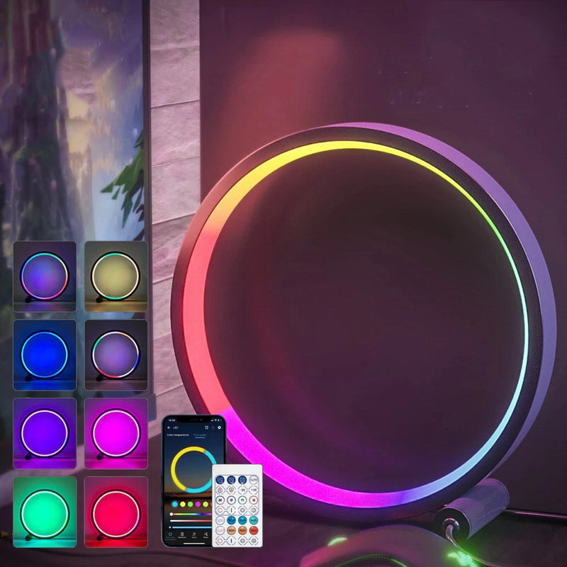 LED Halo Table Lamp — Warm LED Mood Lighting for Bedside — Front view