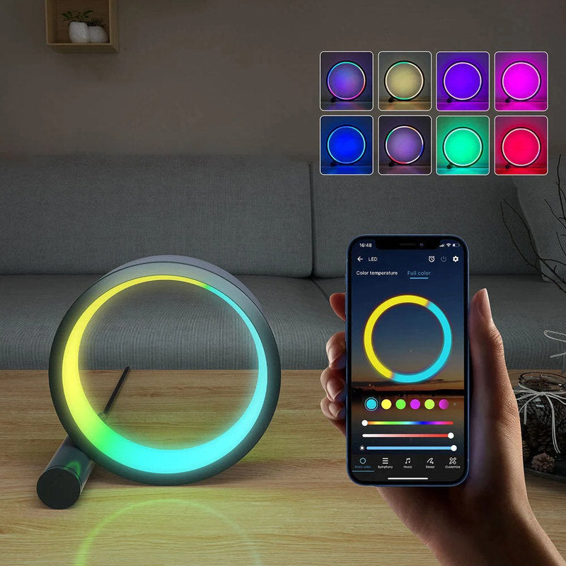 LED Halo Table Lamp — Warm LED Mood Lighting for Bedside — Lifestyle 4