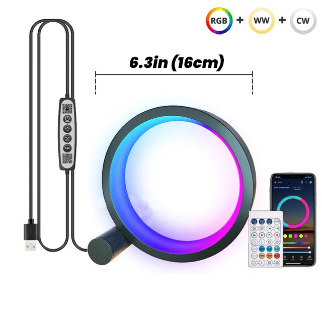 LED Halo Table Lamp — Warm LED Mood Lighting for Bedside — Lifestyle 6